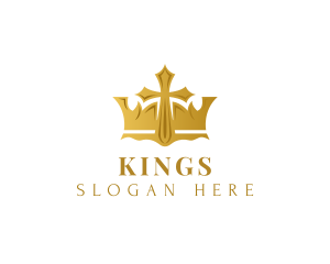 Cross Crown Religion logo design