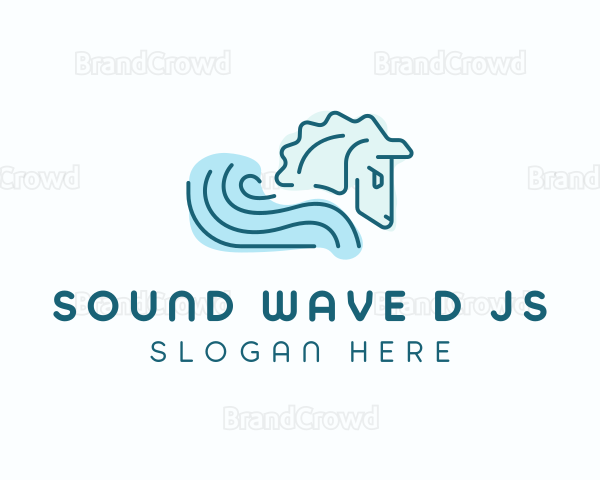Water Wave Horse Logo