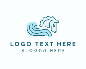 Mythical Creature - Water Wave Horse logo design