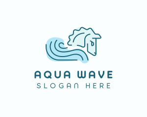 Water Wave Horse logo design