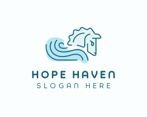 H2o - Water Wave Horse logo design