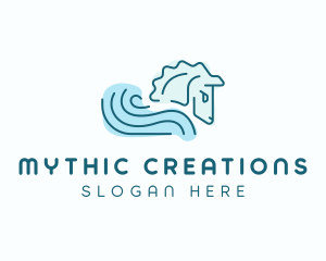 Mythic - Water Wave Horse logo design