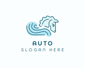 Mythical Creature - Water Wave Horse logo design