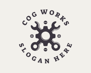 Mechanical Cog Spanner  logo design