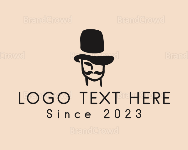 Top Hat Mustache Man Logo