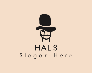 Top Hat Mustache Man Logo