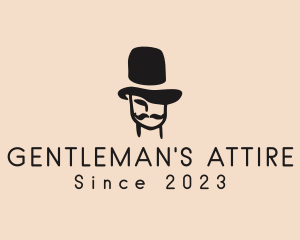 Top Hat Mustache Man logo design