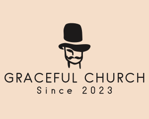 Jumpsuit - Top Hat Mustache Man logo design