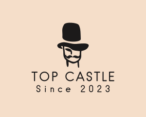 Gangster - Top Hat Mustache Man logo design