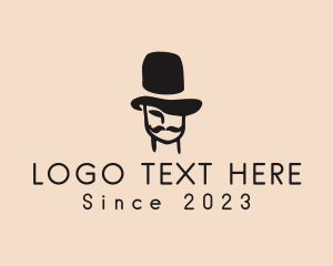 Businessman - Top Hat Mustache Man logo design