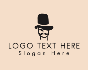 Top Hat Mustache Man Logo