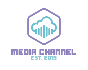 Channel - Audio Cloud Hexagon logo design