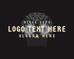 Skull Mexican Folklore logo design