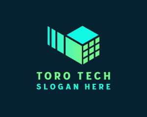 Artificial Intelligence Cube Tech logo design