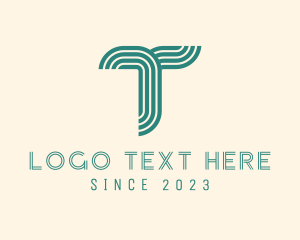 Letter T - Retro Stripe Business logo design