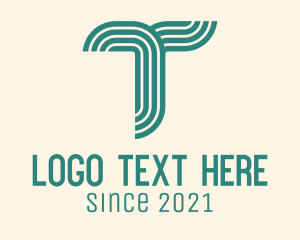 Letter T - Retro Letter T logo design