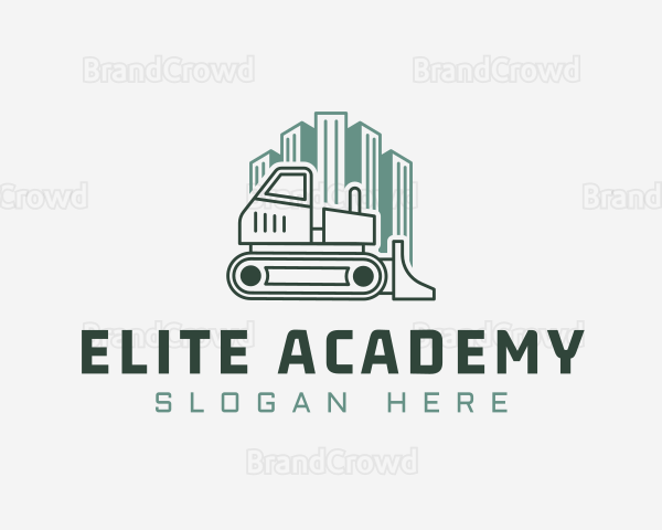 Bulldozer Construction Equipment Logo
