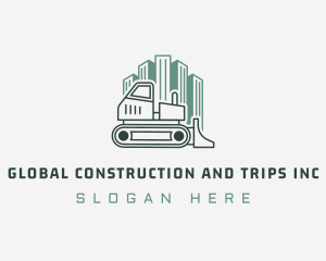 Demolition - Bulldozer Construction Equipment logo design