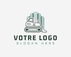 Bulldozer Construction Equipment logo design