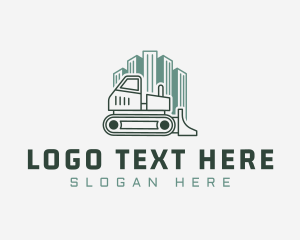 Bulldozer Construction Equipment Logo