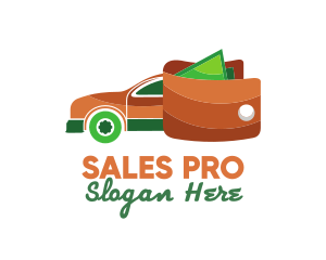 Car Sales Wallet Cash logo design