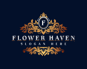 Royal Flower Crown Shield  logo design