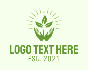 Harvest - Green Hand Nature logo design