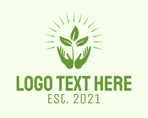 Nature - Green Hand Nature logo design