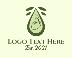 Essential Oil - Olive Oil Droplet logo design