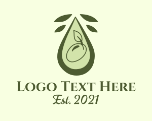 Olive Leaf - Olive Oil Droplet logo design