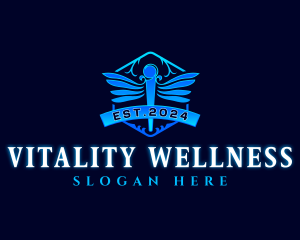 Health Caduceus Wellness logo design