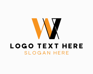 Modern Geometric Business Letter W Logo