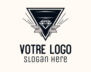 Vintage Diamond Banner Badge Logo