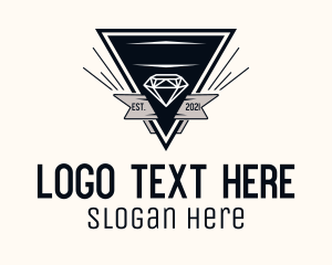 Shop - Vintage Diamond Banner Badge logo design