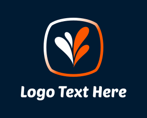 Plant - White & Orange Leaves logo design