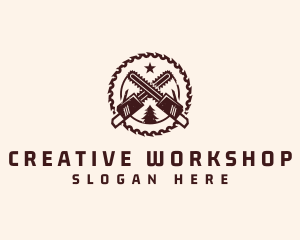 Workshop - Chainsaw Lumberjack Workshop logo design
