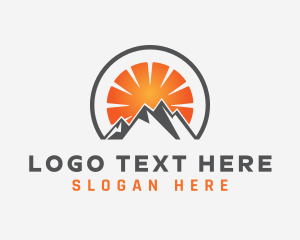 Backpacking - Gradient Sun Mountain logo design