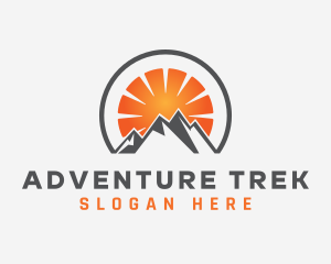 Backpacking - Gradient Sun Mountain logo design