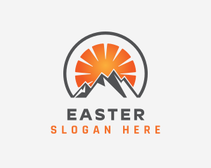 Camping Equipment - Gradient Sun Mountain logo design