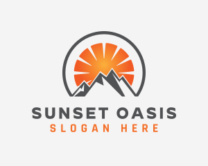 Gradient Sun Mountain logo design