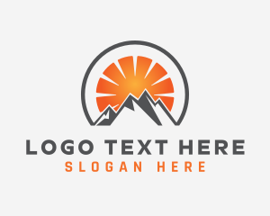 Travel - Gradient Sun Mountain logo design