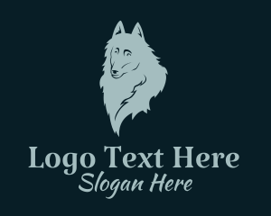 German Shepherd - Gray Dog Pet logo design