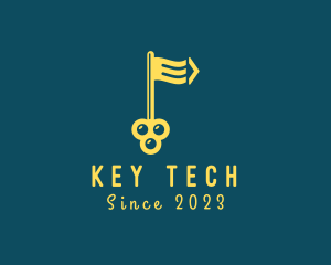 Clover Flag Key  logo design