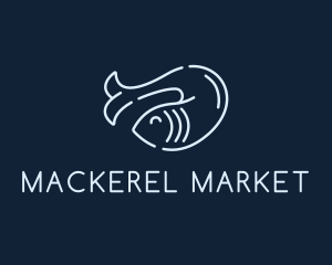 Mackerel - Monoline Fish Seafood logo design