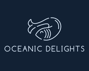 Fish - Monoline Fish Seafood logo design