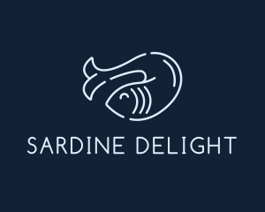 Monoline Fish Seafood logo design