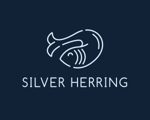 Herring - Monoline Fish Seafood logo design