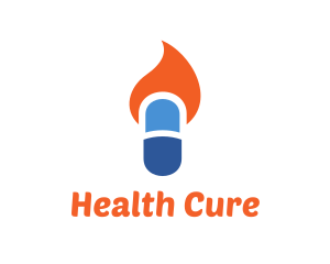 Medicine - Fire Capsule Medicine logo design