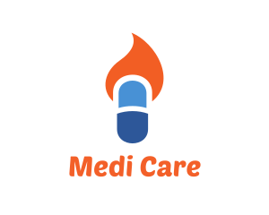 Pharmaceutic - Fire Capsule Medicine logo design