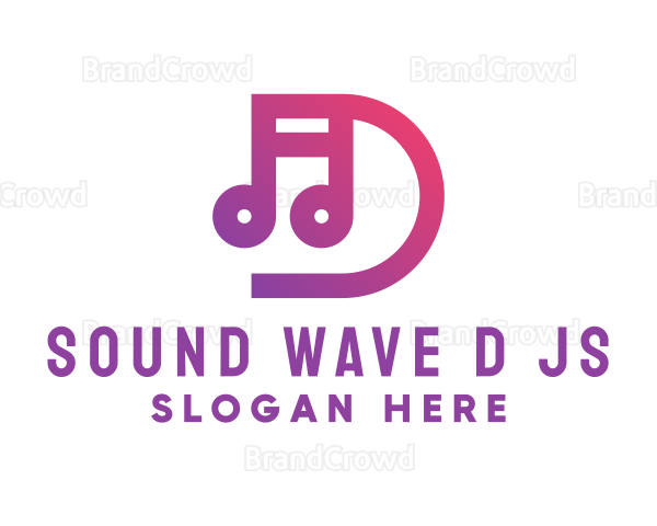 Musical Note Letter D Logo